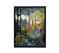 Artery8 Village Through Sherwood Forest Folk Art Framed Canvas Wall Art Print | Size: W12" x H16" Artery8 Multicolor W12" x H16"
