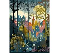 Artery8 Village Through Sherwood Forest Tree Landscape Extra Large XL Wall Art Poster Print