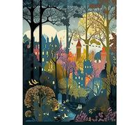 Artery8 Village Through Sherwood Forest Tree Landscape Large Wall Art Poster Print Thick Paper 18X24 Inch