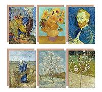 Artery8 Vincent Van Gogh Almond Tree Roze Peasant Sunflowers Samaritan Fine Art Greeting Card Pack of 6