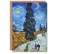 Artery8 Vincent van Gogh Art Card Road with Cypress and Star