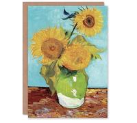 Artery8 Vincent van Gogh Art Card Vase with Three Sunflowers