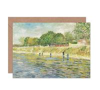 Artery8 Vincent Van Gogh Bank Of The Seine Fine Art Greeting Card Plus Envelope Blank Inside