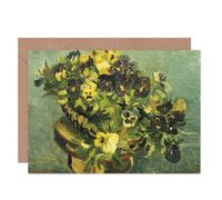 Artery8 Vincent Van Gogh Basket Pansies Blank Art Card Artery8 Multicolor
