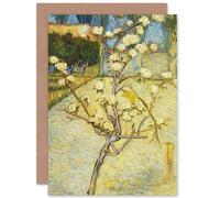 Artery8 Vincent Van Gogh Blossoming Pear Tree Cropped Fine Art Greeting Card Plus Envelope Blank Inside