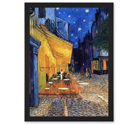 Vincent Van Gogh Cafe Terrace At Night Place Du Forum Arles 1888 A4 Artwork Framed Wall Art Print Artery8 Black One Size