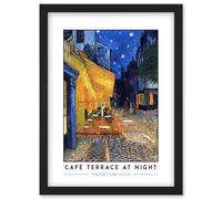 Wee Blue Coo Vincent Van Gogh Café Terrace At Night Place Du Forum Post-Impressionist Painting Artwork Framed Wall Art Print A4