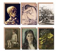 Artery8 Vincent Van Gogh Cineraria Prostitute Nude Parsonage Sorrow Skull Fine Art Greeting Card Pack of 6 in Beige Artery8 Beige
