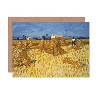 Artery8 Vincent Van Gogh Corn Harvest Provence Painting Fine Art Greeting Card Plus Envelope Blank Inside