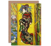 Artery8 Vincent Van Gogh Courtesan After Eisen Cropped Fine Art Greetings Card Artery8 Multicolor