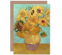 Artery8 Vincent Van Gogh Dutch Sunflowers Fine Art Greeting Card Plus Envelope Blank Inside