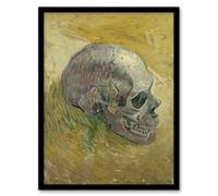 Artery8 Vincent Van Gogh Framed Wall Art Print Human Skull Study In Yellow - A3 Size