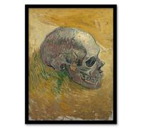 Artery8 Vincent van Gogh Framed Wall Art Print Human Skull Study in Yellow | Size: A3 Artery8 Yellow A3