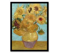 Artery8 Vincent Van Gogh Framed Wall Art Print Vase With Twelve Sunflowers - A3 Size