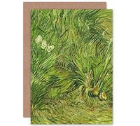 Artery8 Vincent Van Gogh Garden With Butterflies Fine Art Greeting Card Plus Envelope Blank Inside