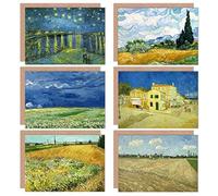 Artery8 Vincent Van Gogh Geploegde Yellow House Wheatfield Cypresses Starry Night Fine Art Greeting Card Pack of 6