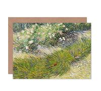 Artery8 Vincent Van Gogh Grass And Butterflies Fine Art Greeting Card Plus Envelope Blank Inside