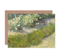 Artery8 Vincent Van Gogh Grass And Butterflies Fine Art Greeting Card Plus Envelope Blank Inside