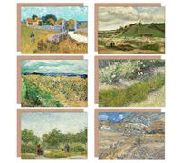 Vincent Van Gogh Landscape Grass Butterflies Quarry Tuin Farmhouse Wheatfield Fine Art Greeting Card Pack of 6 Artery8 Multi One Size