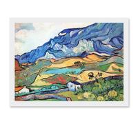 Artery8 Vincent Van Gogh Les Alpilles Mountain Landscape Artwork Framed Wall Art Print A4 in White Artery8 White