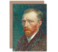 Artery8 Vincent Van Gogh Self Portrait 1 Fine Art Greeting Card Plus Envelope Blank Inside