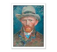 Artery8 Vincent Van Gogh Self Portrait Illustration Artwork Framed Wall Art Print 18X24 Inch