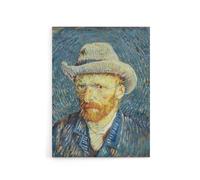 Artery8 Vincent Van Gogh Self Portrait With Felt Hat Canvas Wall Art Print in Blue | Size: W18" x H24" Artery8 Blue W18" x H24"