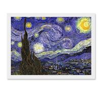 Artery8 Vincent Van Gogh Starry Night Strs Swirl 1888 A4 Artwork Framed Wall Art Print