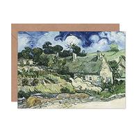 Artery8 Vincent Van Gogh Thatched Cottages At Cordeville Fine Art Greeting Card Plus Envelope Blank Inside