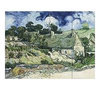 Artery8 Vincent Van Gogh Thatched Cottages At Cordeville XL Giant Panel Poster (8 Sections)