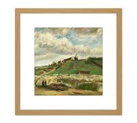 Artery8 Vincent Van Gogh The Hill Of Montmartre With Stone Quarry 8X8 Inch Square Wooden Framed Wall Art Print Picture with Mount in Light Oak Artery8 Light Oak