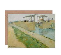 Artery8 Vincent Van Gogh The Langlois Bridge Fine Art Greeting Card Plus Envelope Blank Inside