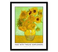 Artery8 Vincent Van Gogh Vase With Twelve Sunflowers Living Room Artwork Framed Wall Art Print A4