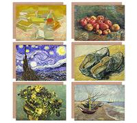 Artery8 Vincent Van Gogh Vissersboten Leather Clogs Apples Viooltjes Starry Novels Fine Art Greeting Card Pack of 6