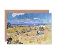Artery8 Vincent Van Gogh Wheat Fields With Reaper Auvers Fine Art Greeting Card Plus Envelope Blank Inside