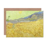 Artery8 Vincent Van Gogh Wheatfield With A Reaper Fine Art Greeting Card Plus Envelope Blank Inside