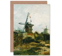 Artery8 Vincent Van Gogh Windmills On Montmartre Fine Art Greeting Card Plus Envelope Blank Inside