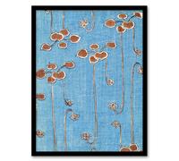 Artery8 Vine Illustration Vintage Japan Framed Wall Art Print Shin Bijutsukai in Blue | Size: W12" x H16" Artery8 Blue W12" x H16"