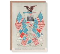 Artery8 Vintage 1901 Art Card Flags of the American Union