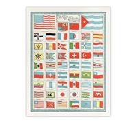 Artery8 Vintage 1901 Flags of All Nations of the World Unframed Wall Art Print Poster 12X16 Artwork : World Flag Illustration Perfect For Study Or Hallway Adding Global History And Educational Beauty