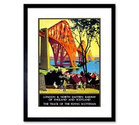 Wee Blue Coo Vintage Ad Railway Flying Scotsman Forth Bridge Framed Wall Art Print