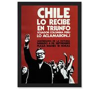 Artery8 Vintage Advert Chile Salvador Allende Victory Success Artwork Framed Wall Art Print A4