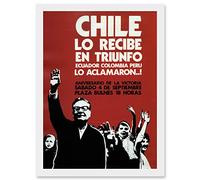 Artery8 Vintage Advert Chile Salvador Allende Victory Success Artwork Framed Wall Art Print A4