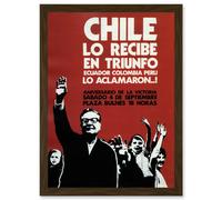 Artery8 Vintage Advert Chile Salvador Allende Victory Success Artwork Framed Wall Art Print A4