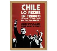Artery8 Vintage Advert Chile Salvador Allende Victory Success Artwork Framed Wall Art Print A4