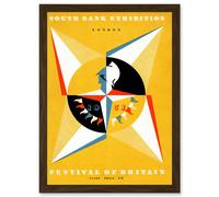 Artery8 Vintage Advert Exhibition South Bank Festival Britain London England 1951 Artwork Framed Wall Art Print A4 in Brown Artery8 Brown