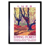 Artery8 Vintage Advert LNER Epping Forest Liverpool Travel Framed Art Print | Size: W12" x H16" Artery8 Multicolor W12" x H16"