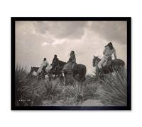 Artery8 Vintage Apache Native American Storm Cloud 12x16" Framed Art Print in Grey | Size: W12" x H16" Artery8 Grey W12" x H16"