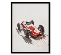 Artery8 Vintage Automobile Race Car Sport Watercolour Man Cave Artwork Framed Wall Art Print A4