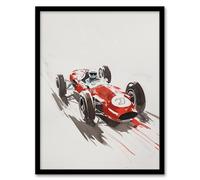 Artery8 Vintage Automobile Race Car Sport Watercolour Man Cave Artwork Framed Wall Art Print 18X24 Inch